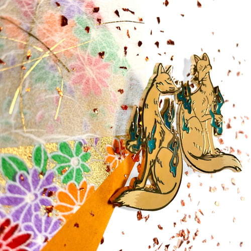 Inari Kitsune Elegant Fox Set • Enamel Pin Set