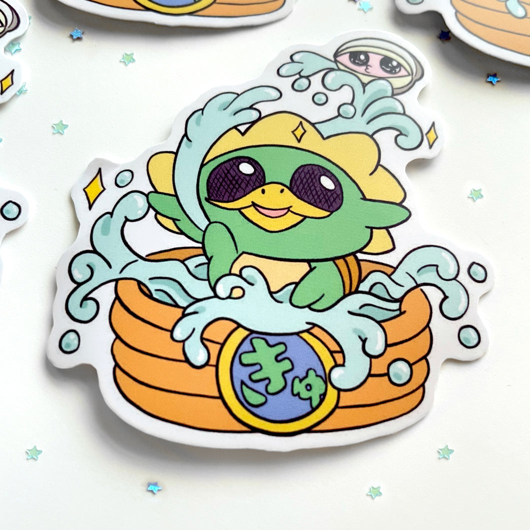 3” Kyuu-chan Playing in Kiddy Pool • Original Character • Waterproof Vinyl Sticker