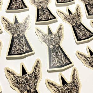 3.75" Sphinx Cat • Waterproof Vinyl Sticker