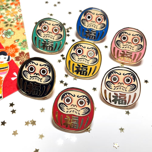 Daruma Enamel Pin