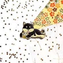 Shiba Inu / Kawaii Dog with Daruma • Enamel Pin