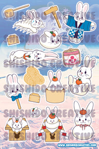 4x6 Bunny Rabbit Tsuki • Original Character Vinyl Sticker Sheet