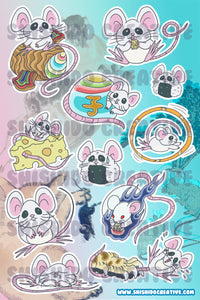 4x6 Chusuke Kawaii Rat/Mouse Original Character • Vinyl Sticker Sheet