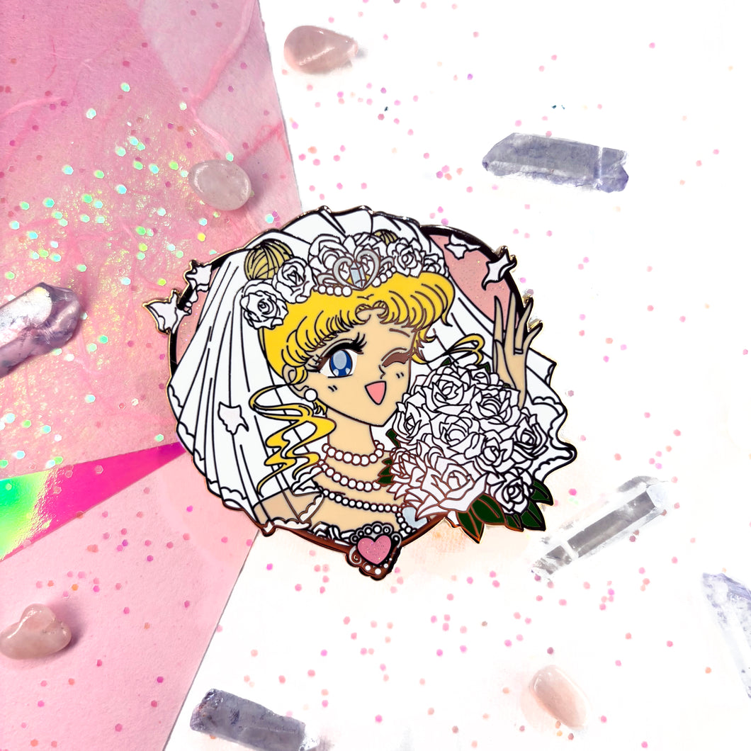 Wedding Cutie Moon Enamel Pin