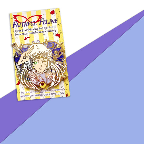 Faithful Feline Enamel Pin