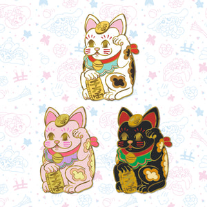 Maneki Neko Enamel Pin