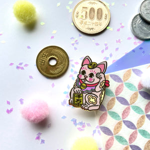 Maneki Neko Enamel Pin