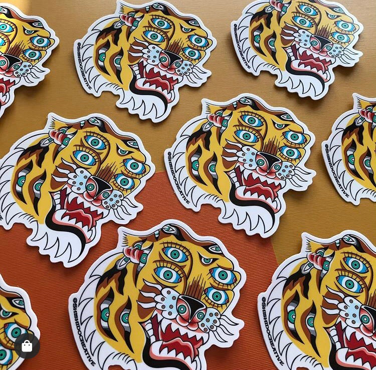 All Seeing Eyes Tiger Sticker