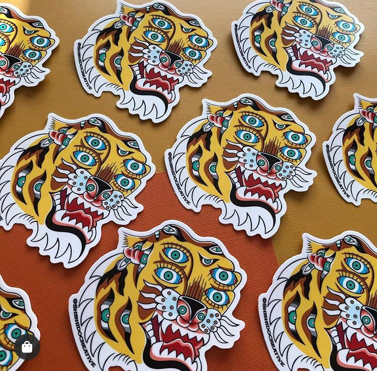 All Seeing Eyes Tiger Sticker – Shishido Creative